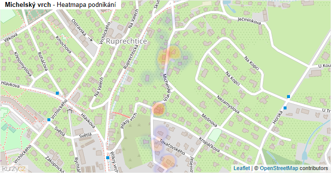 Michelský vrch - mapa podnikání