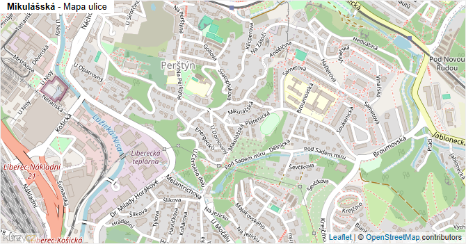Mikulášská - mapa ulice