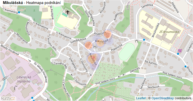 Mikulášská - mapa podnikání