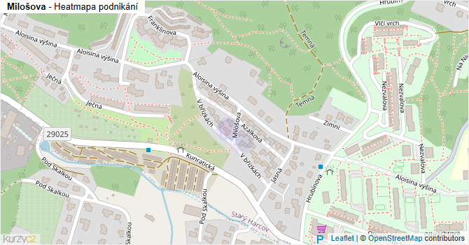 Milošova - mapa podnikání