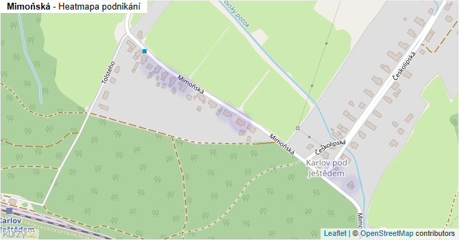 Mimoňská - mapa podnikání