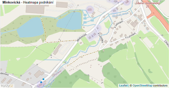 Minkovická - mapa podnikání