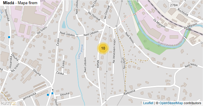 Mladá - mapa firem