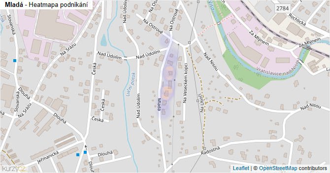 Mladá - mapa podnikání