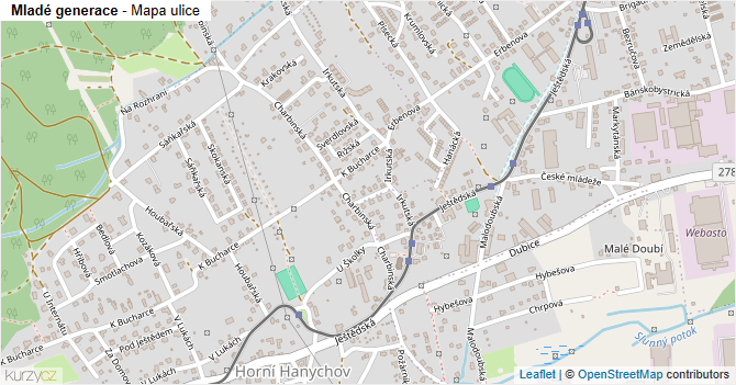 Mladé generace - mapa ulice