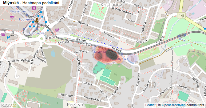 Mlýnská - mapa podnikání