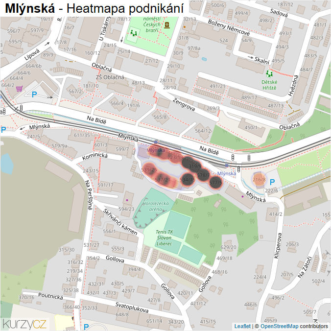 Mapa Mlýnská - Firmy v ulici.