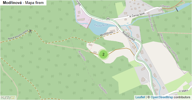 Modřínová - mapa firem