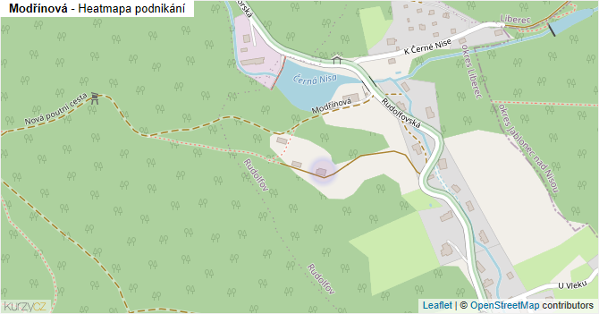 Modřínová - mapa podnikání