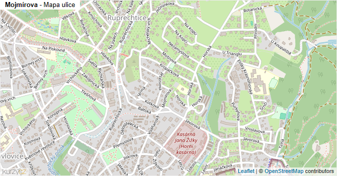 Mojmírova - mapa ulice