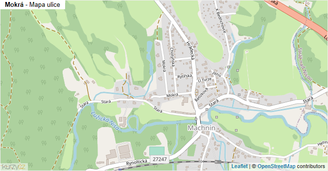 Mokrá - mapa ulice