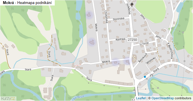 Mokrá - mapa podnikání