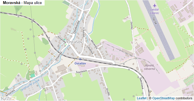 Moravská - mapa ulice