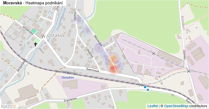 Moravská - mapa podnikání