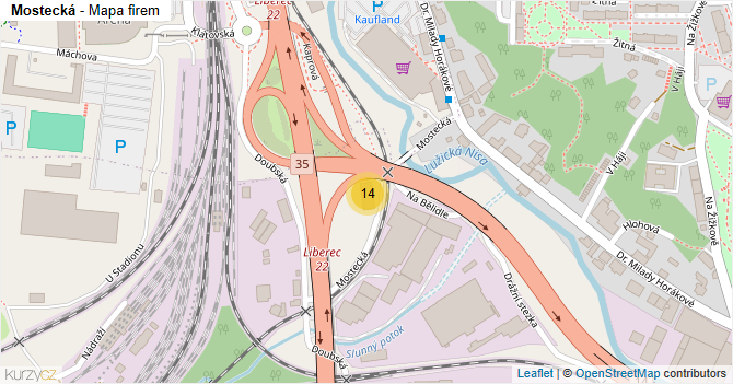 Mostecká - mapa firem