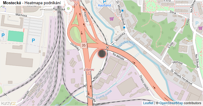 Mostecká - mapa podnikání