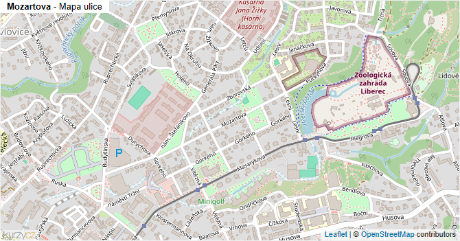 Mozartova - mapa ulice