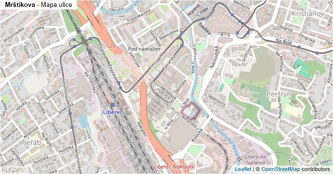 Mrštíkova - mapa ulice