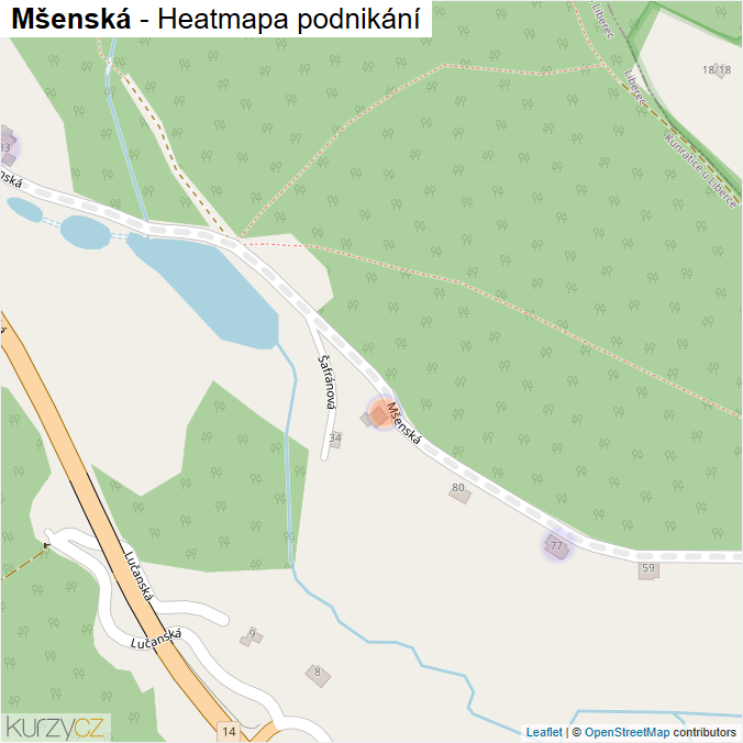 Mapa Mšenská - Firmy v ulici.