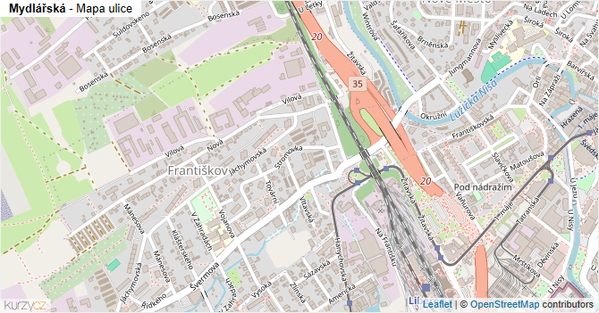 Mydlářská - mapa ulice