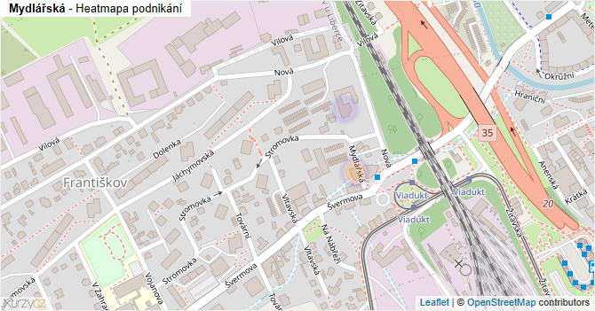 Mydlářská - mapa podnikání