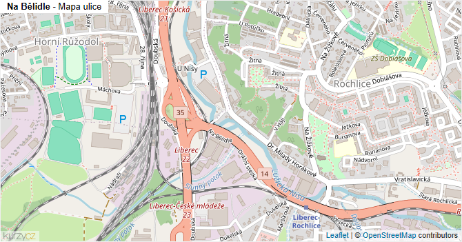 Na Bělidle - mapa ulice