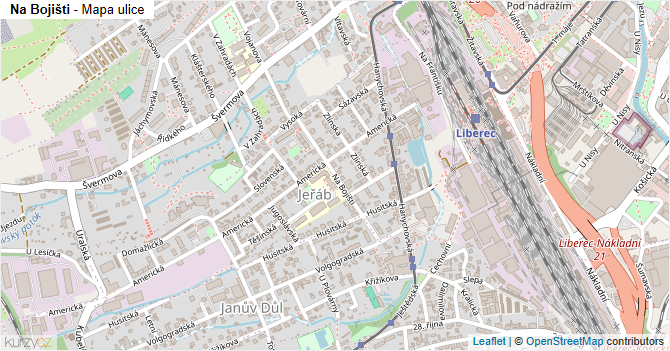 Na Bojišti - mapa ulice