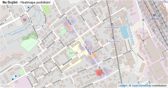Na Bojišti - mapa podnikání