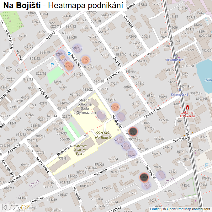 Mapa Na Bojišti - Firmy v ulici.