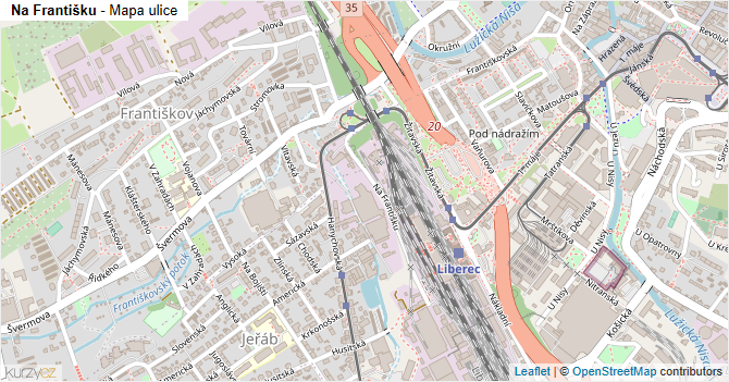 Na Františku - mapa ulice