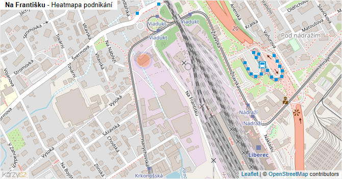 Na Františku - mapa podnikání