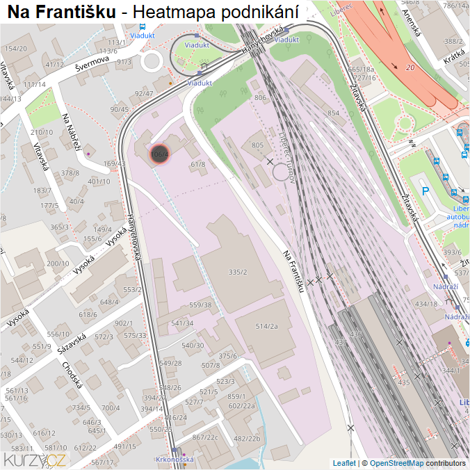 Mapa Na Františku - Firmy v ulici.