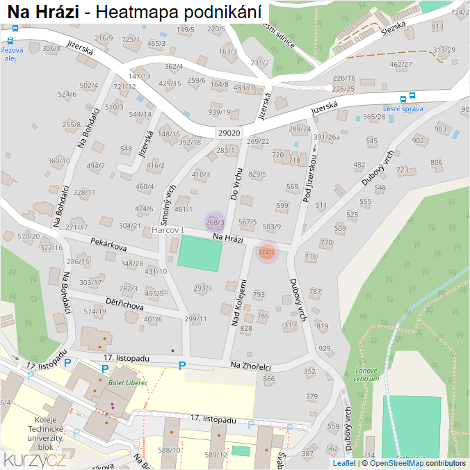 Mapa Na Hrázi - Firmy v ulici.