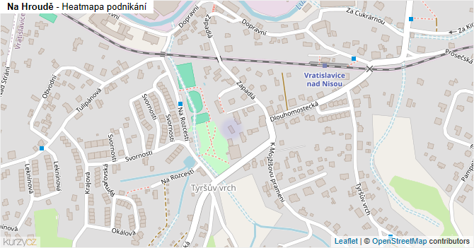 Na Hroudě - mapa podnikání