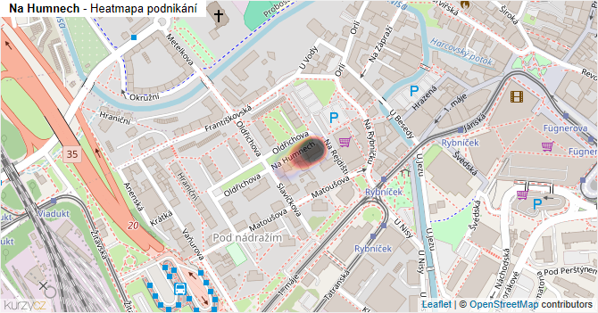 Na Humnech - mapa podnikání