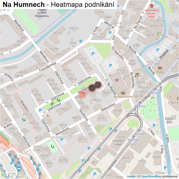 Mapa Na Humnech - Firmy v ulici.