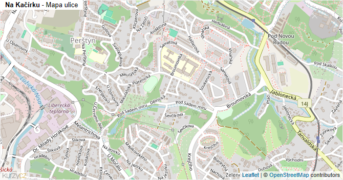 Na Kačírku - mapa ulice