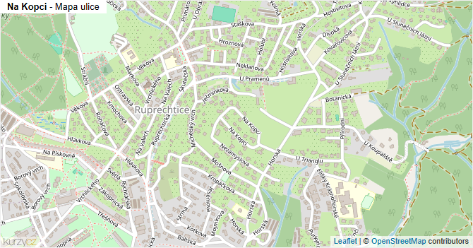 Na Kopci - mapa ulice