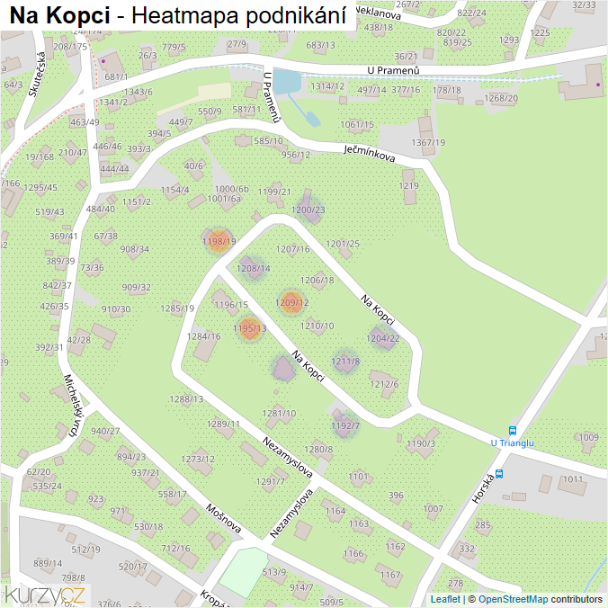 Mapa Na Kopci - Firmy v ulici.