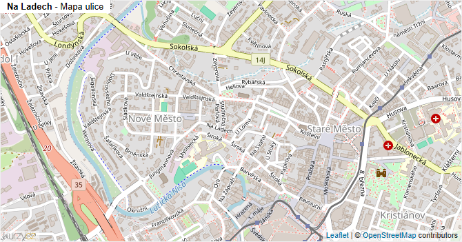 Na Ladech - mapa ulice