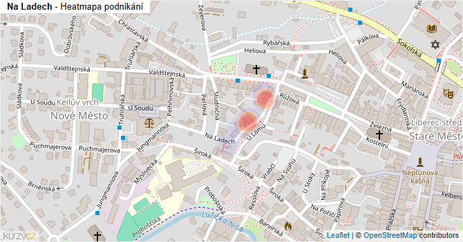 Na Ladech - mapa podnikání