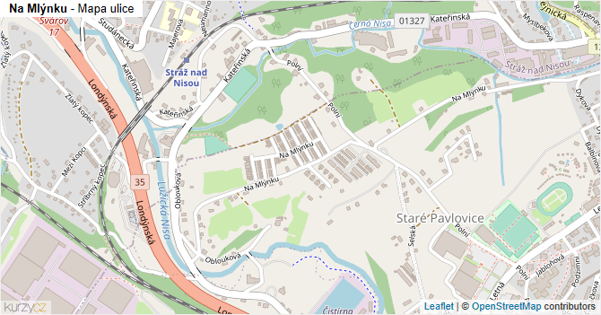 Na Mlýnku - mapa ulice
