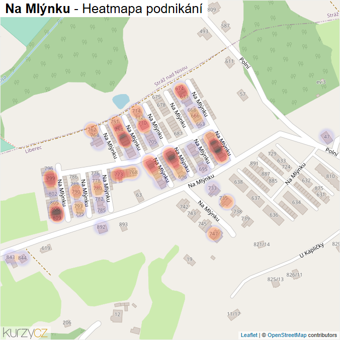 Mapa Na Mlýnku - Firmy v ulici.