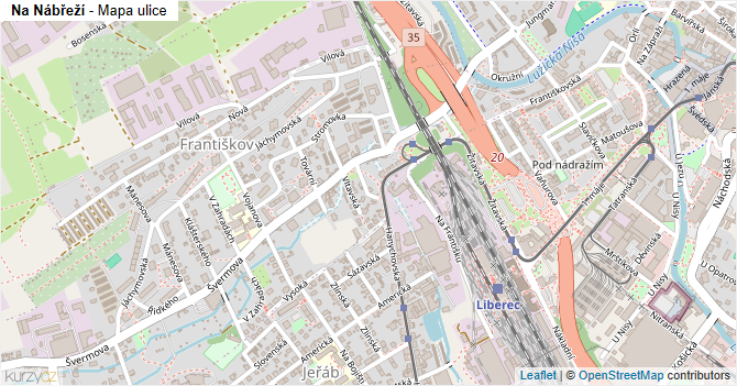 Na Nábřeží - mapa ulice