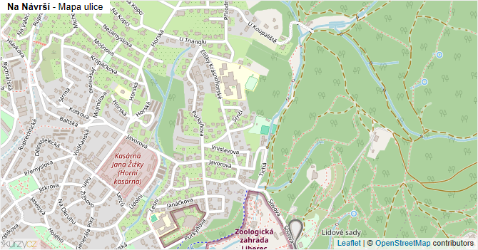 Na Návrší - mapa ulice