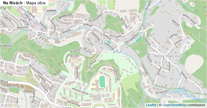Na Nivách - mapa ulice