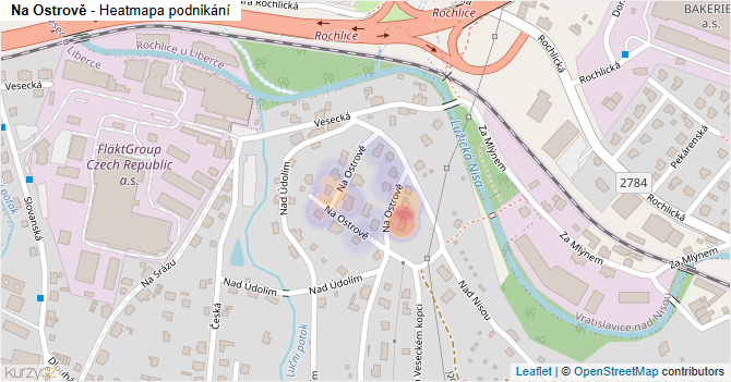 Na Ostrově - mapa podnikání