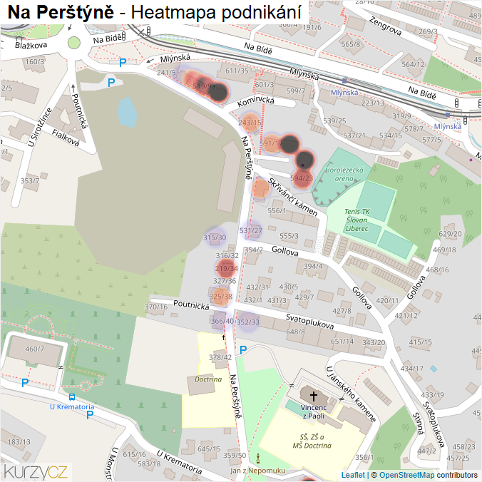 Mapa Na Perštýně - Firmy v ulici.
