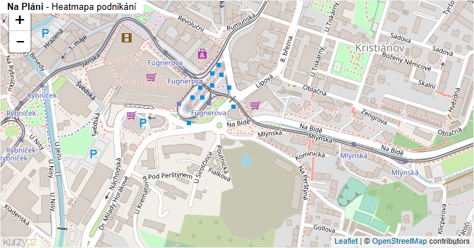 Na Pláni - mapa podnikání