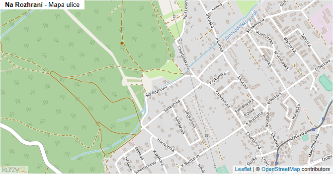 Na Rozhraní - mapa ulice